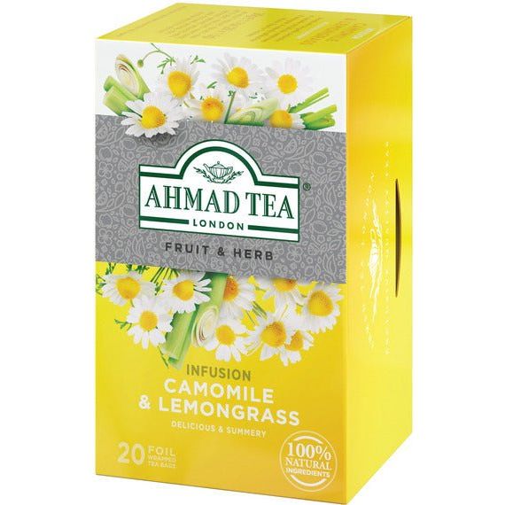 Camomile & Lemongrass Infusion Tea - Herbal | 20' Tea Bags | Ahmad Tea - Concordia Style Boutique