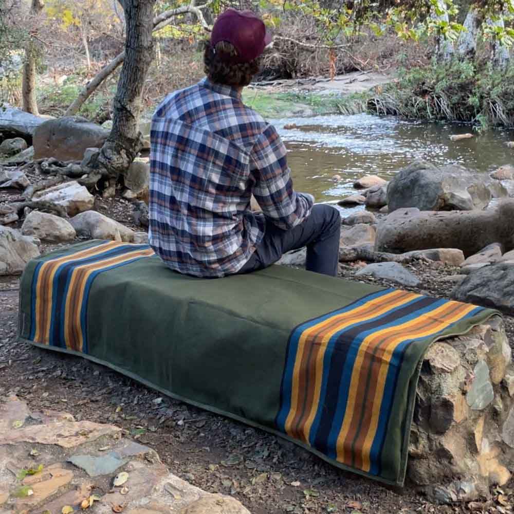 Canvas Camping Blanket - Waxed Canvas Outdoor Blanket / Bushcraft Blanket - Concordia Style Boutique