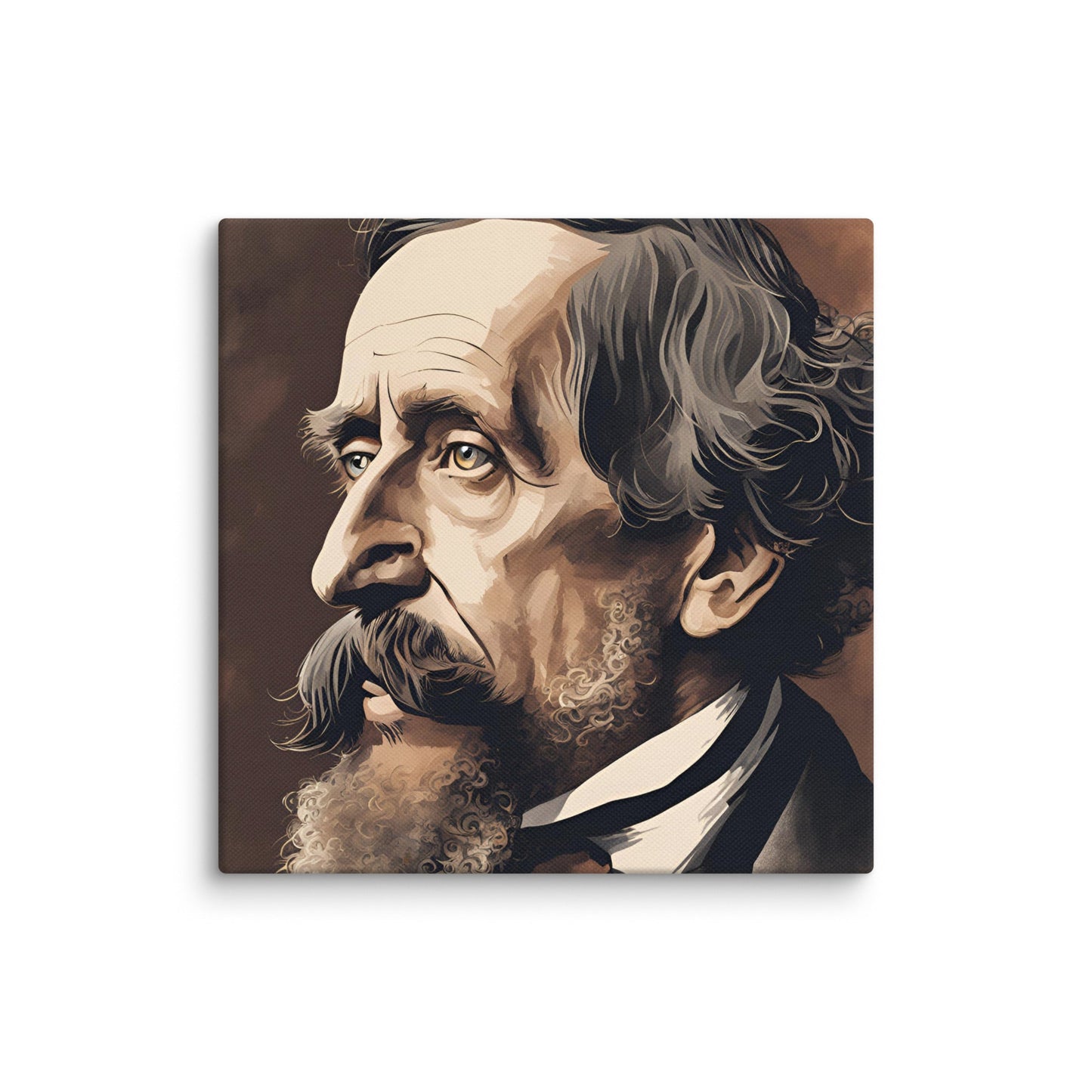 Charles Dickens Portait on Canvas - Concordia Style Boutique