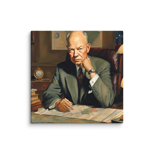 Dwight D. Eisenhower Portait on Canvas - Concordia Style Boutique