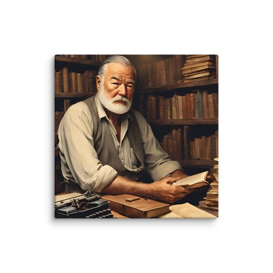 Ernest Hemingway Portait on Canvas - Concordia Style Boutique