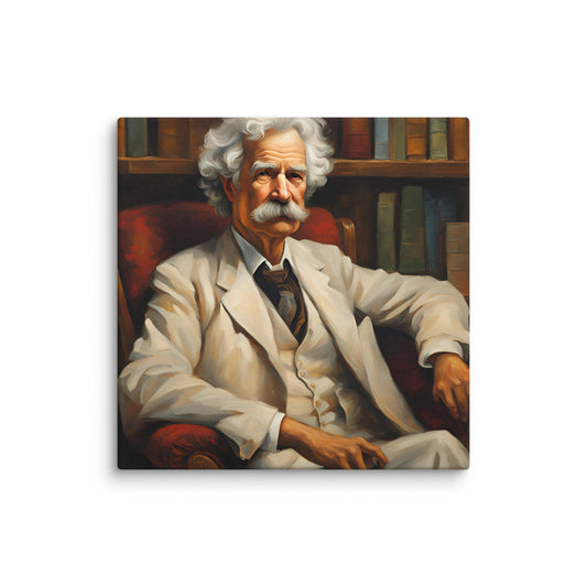 Mark Twain Portait on Canvas - Concordia Style Boutique