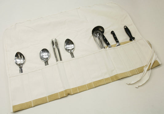Canvas Cooking Utensil Wrap 16 Pocket