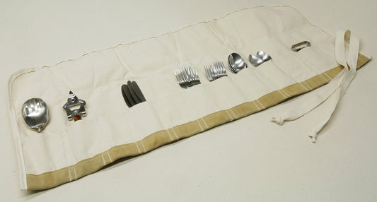Canvas Eating Utensil Wrap 12 Pocket
