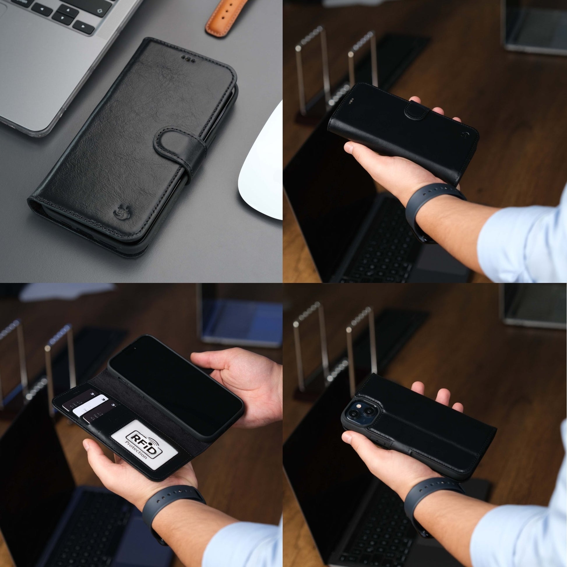 Casper Leather iPhone 15 Wallet Case | Detachable MagSafe Compatible RFID Protection - Concordia Style Boutique