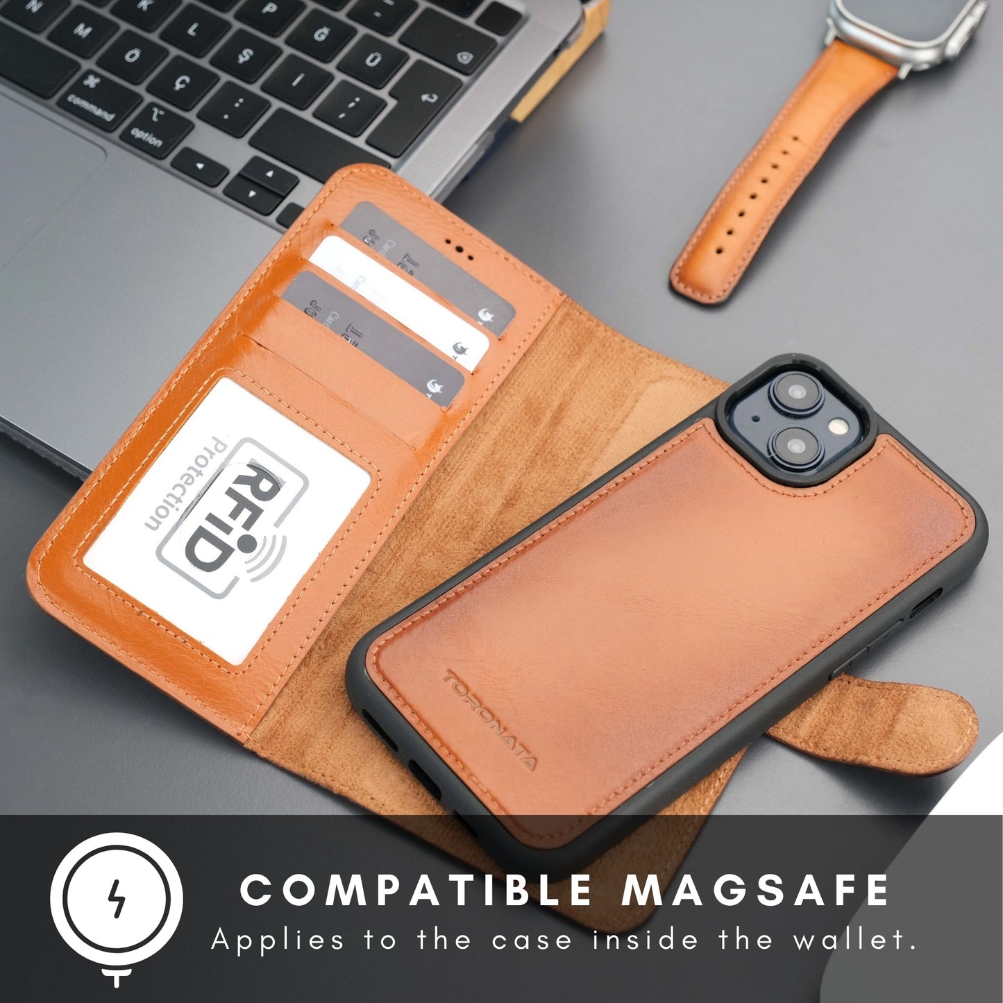 Casper Leather iPhone 15 Wallet Case | Detachable MagSafe Compatible RFID Protection - Concordia Style Boutique
