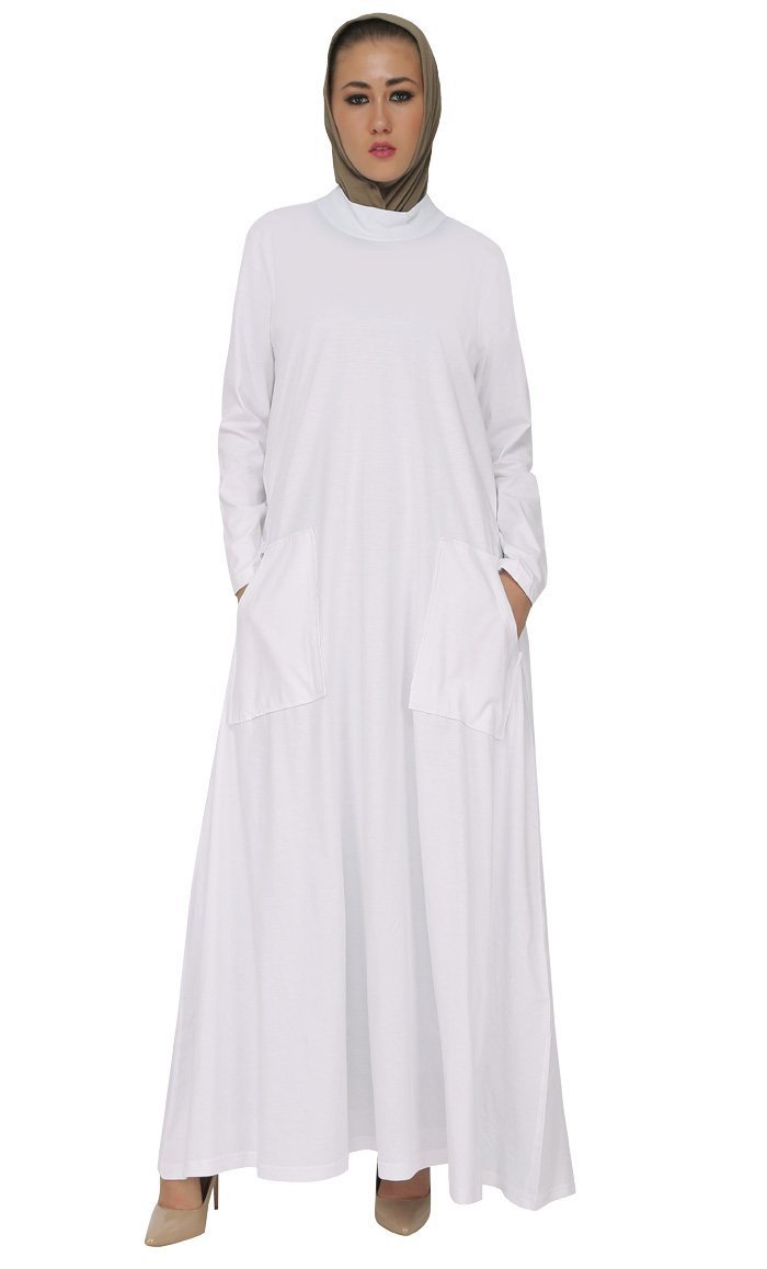 Casual Wear Broad Pockets Long Abaya Dress