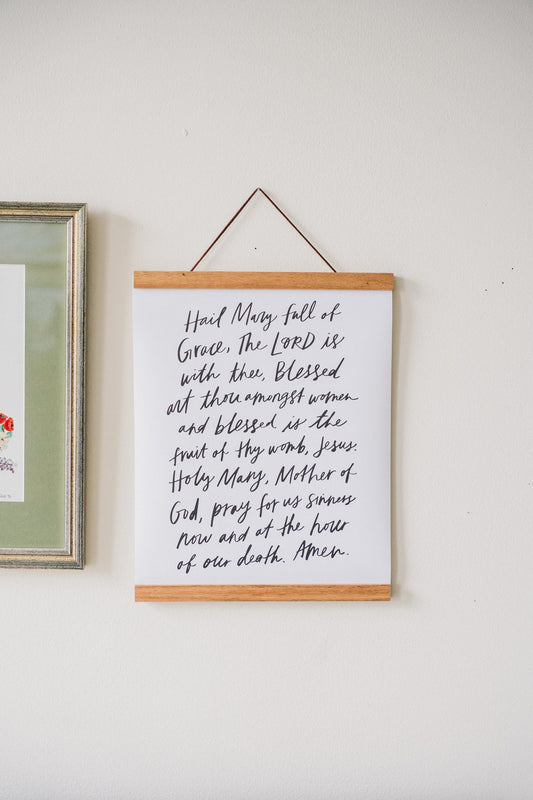 Hand-Lettered Hail Mary Poster (11x14) - Concordia Style Boutique