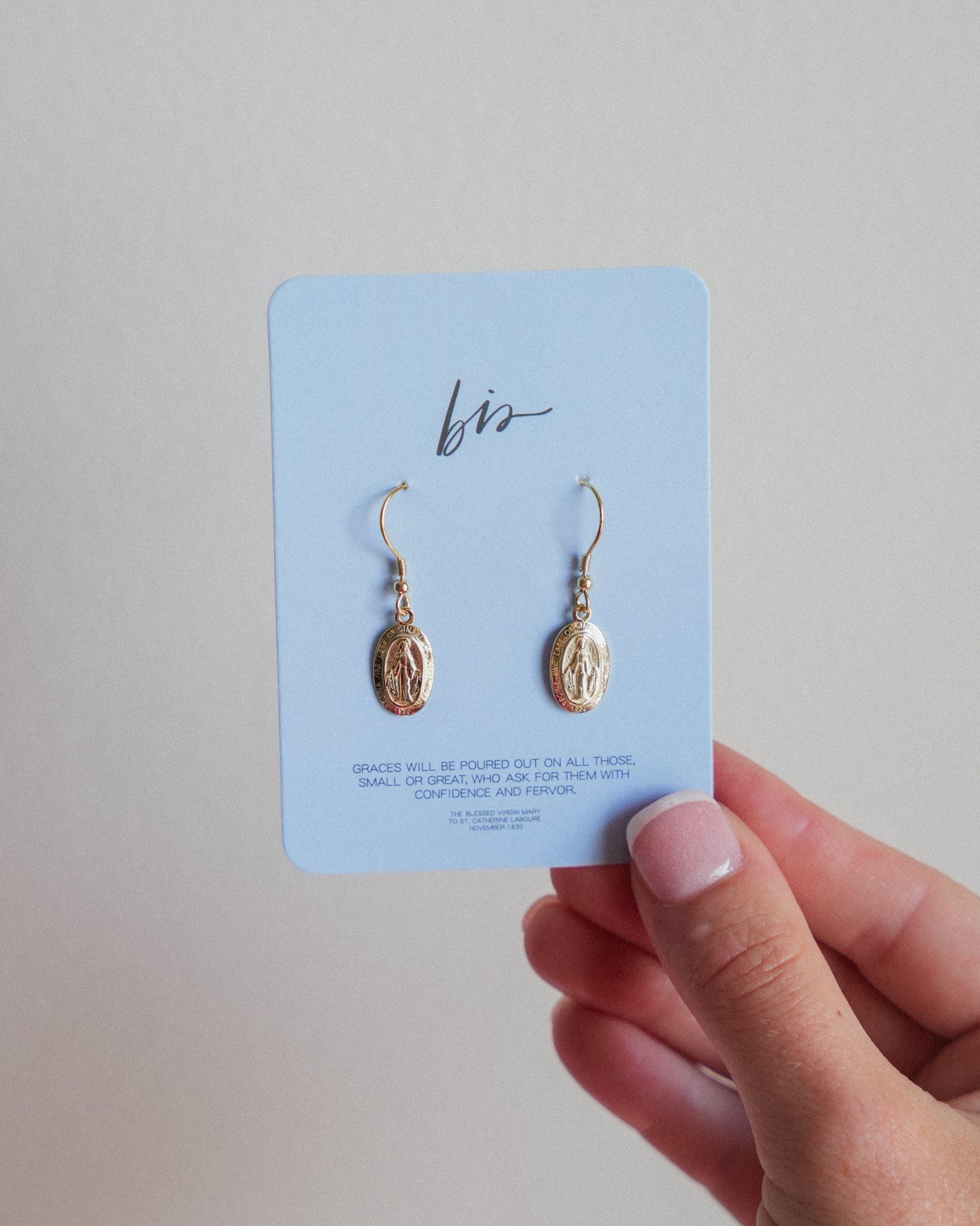 Miraculous Medal Earrings // Gold - Concordia Style Boutique