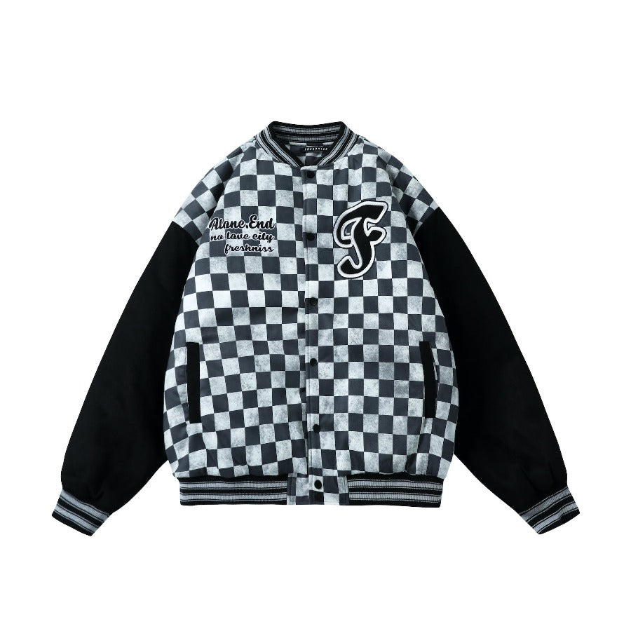 Checkered Winter Bomber Jacket - Concordia Style Boutique