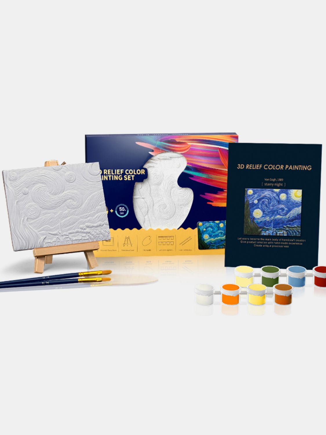 Relief Van Gogh's Starry Night DIY 3D Oil Painting Kit - Premium Oil Painting Kit from Concordia Style Boutique - Just $28.60! Shop now at Concordia Style Boutique