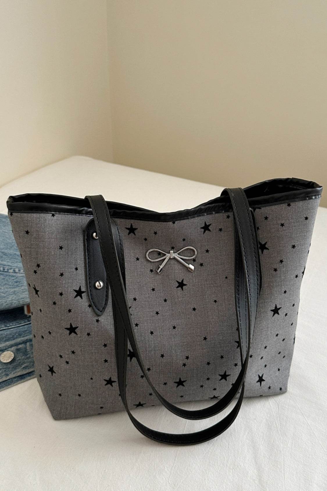 Bow Trim Polyester Tote Bag - Concordia Style Boutique