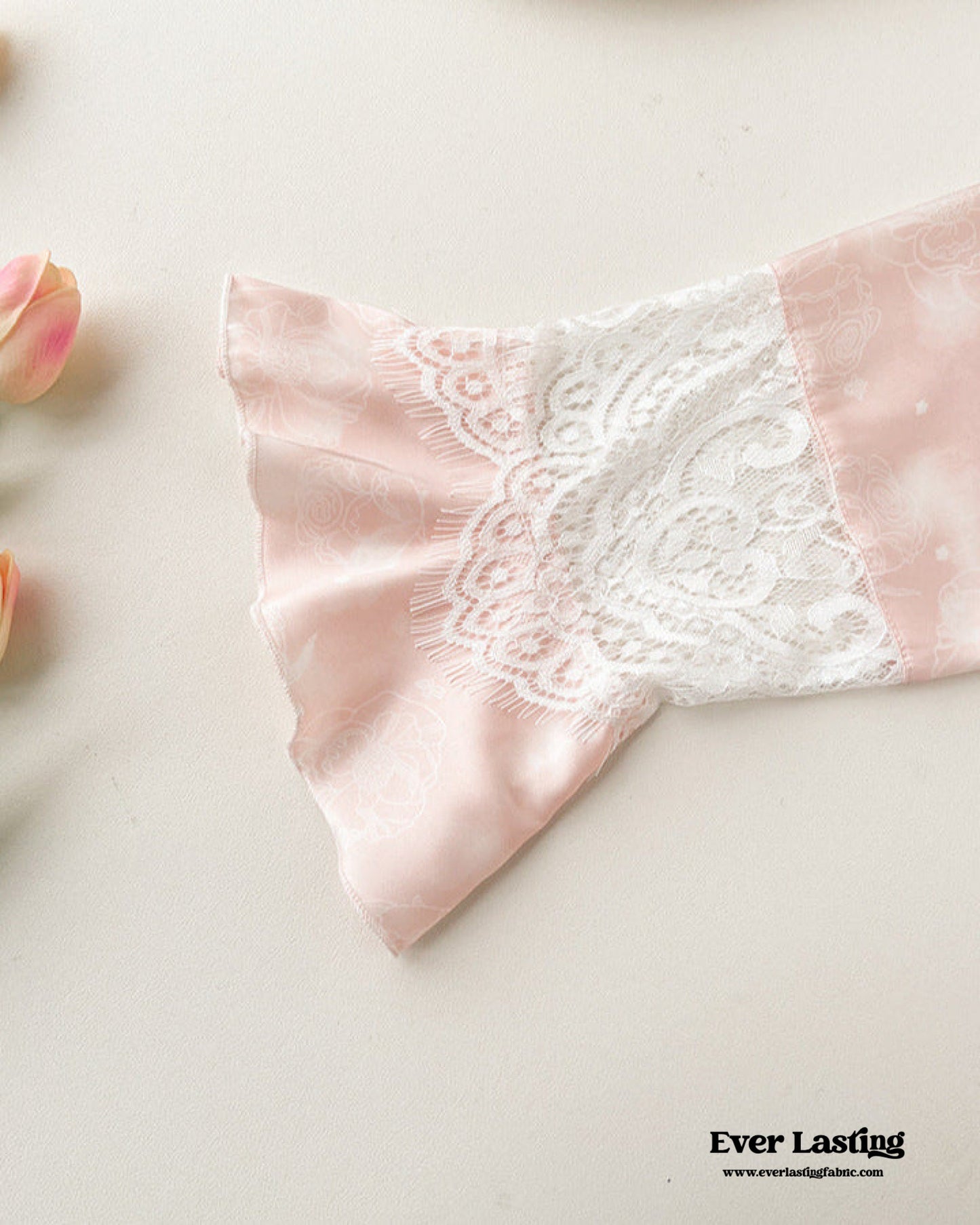 Celeste Silky Luxury Lace Pajama Set / Blue