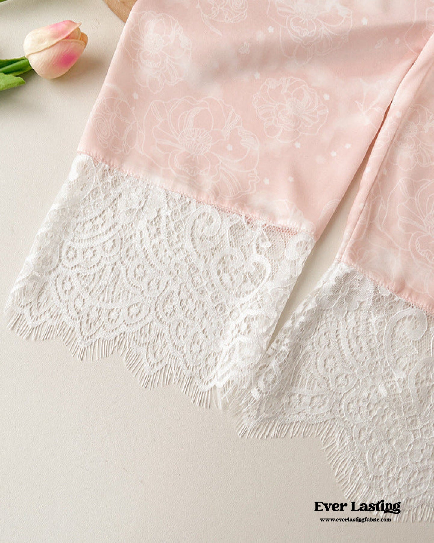 Celeste Silky Luxury Lace Pajama Set / Blue