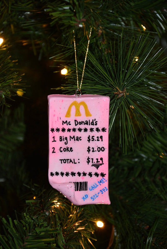 CERAMIC MICKEY D’S “RECEIPT” ORNAMENT