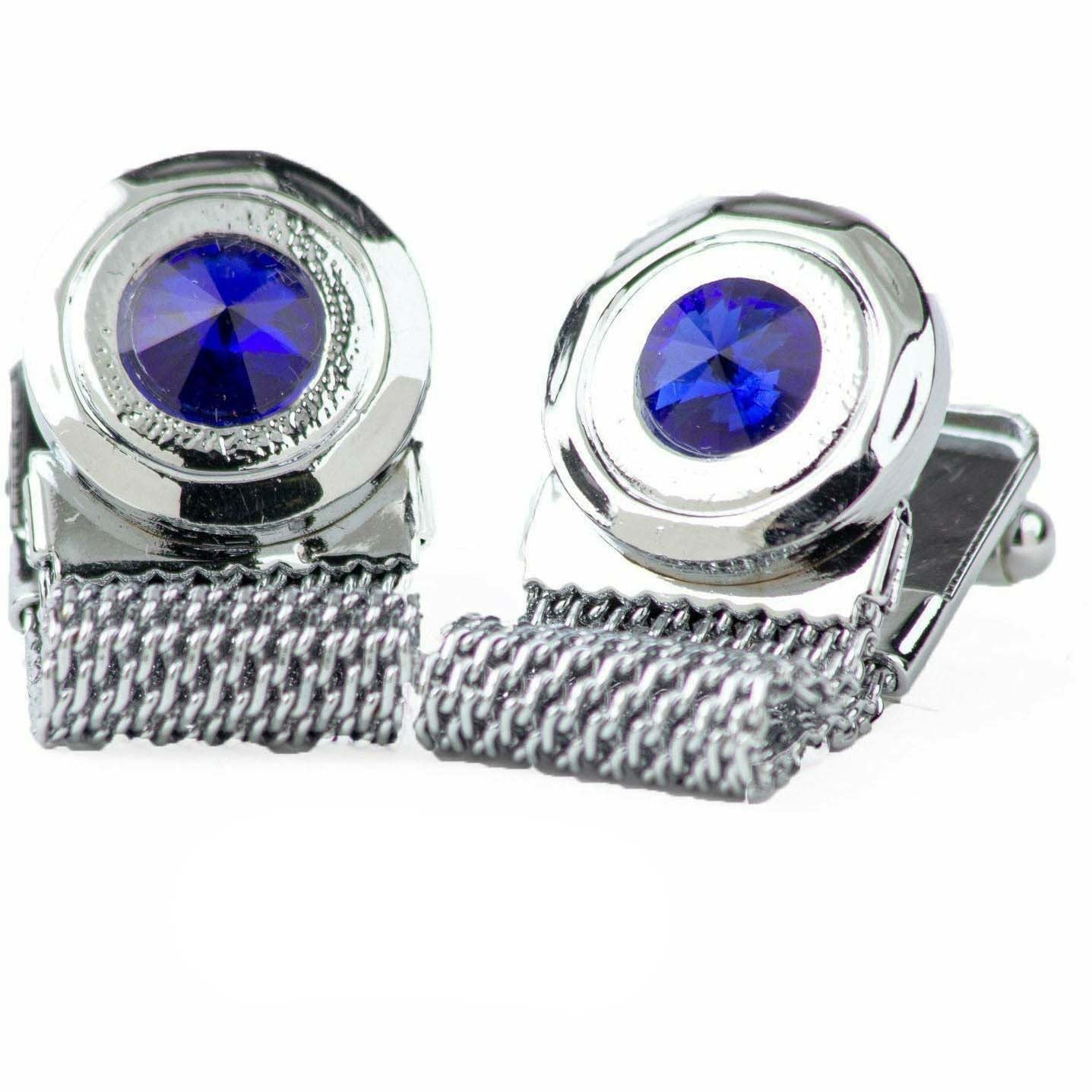 Vittorio Vico Colorful Crystal Chain Cufflinks in Gift Box