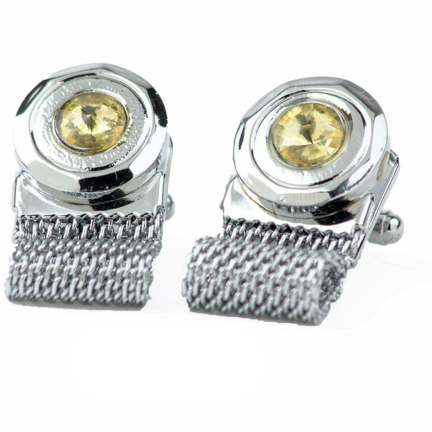 Vittorio Vico Colorful Crystal Chain Cufflinks in Gift Box