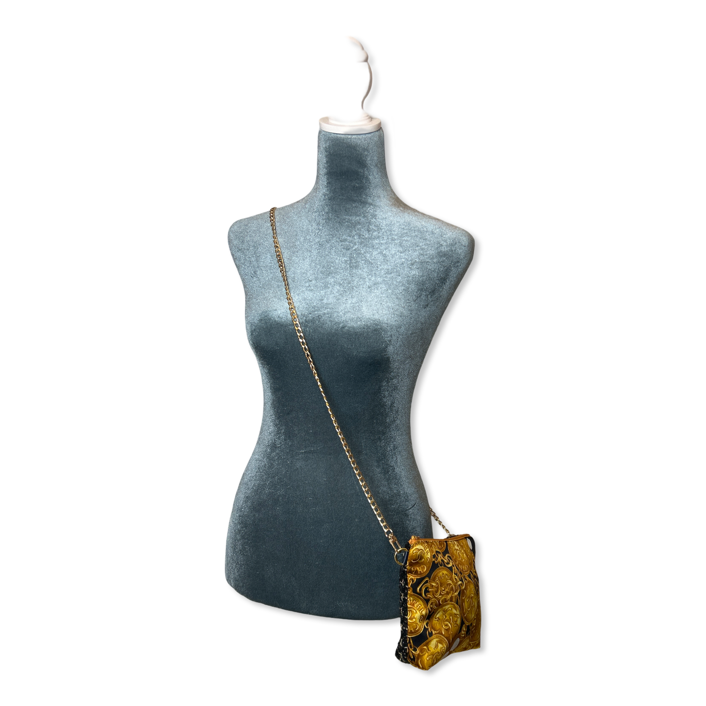 CC Logo Gold Coins Noir Vintage Scarf Crossbody Bag