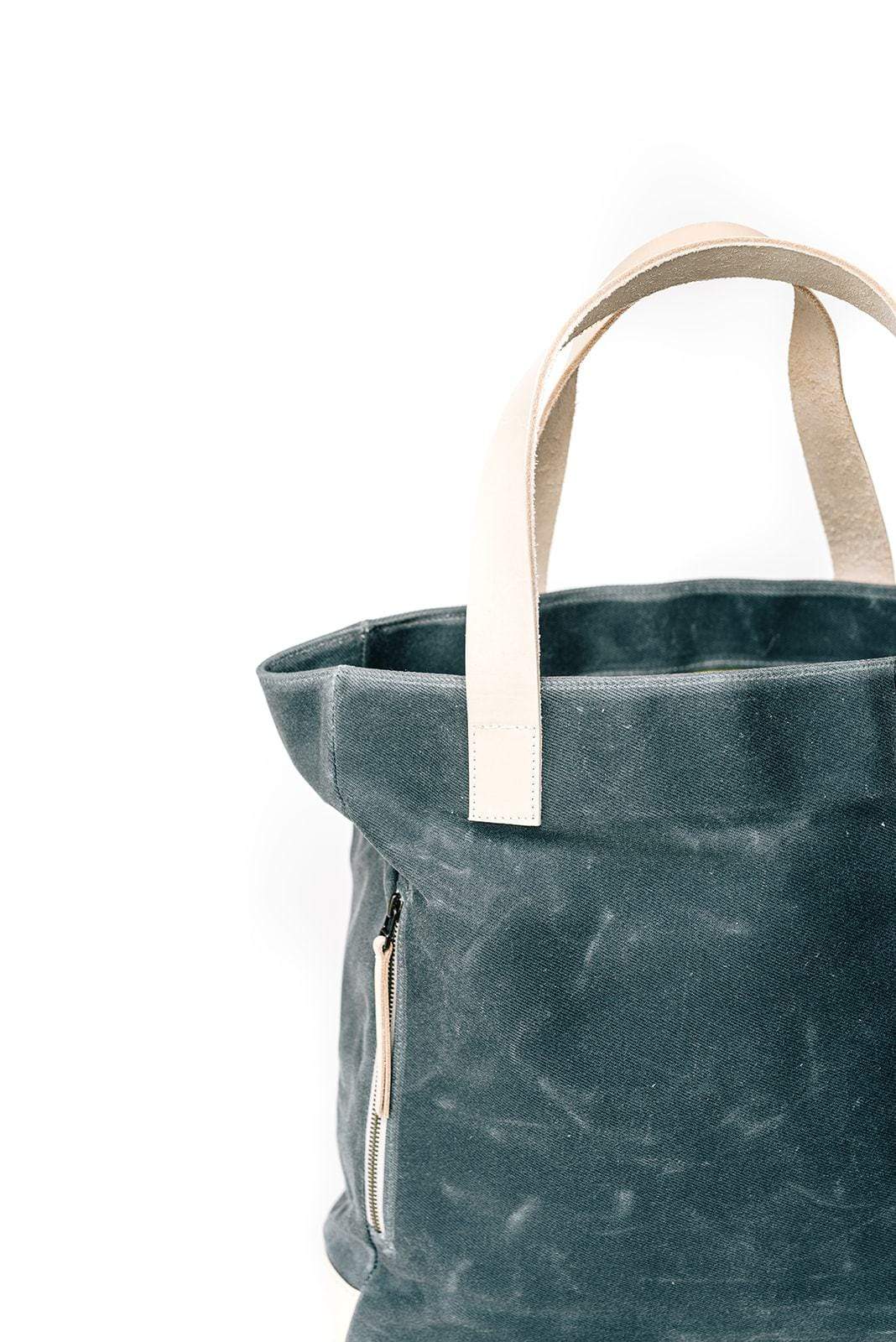 Charcoal Grey Wax Canvas Tote Bag - The Morning Person