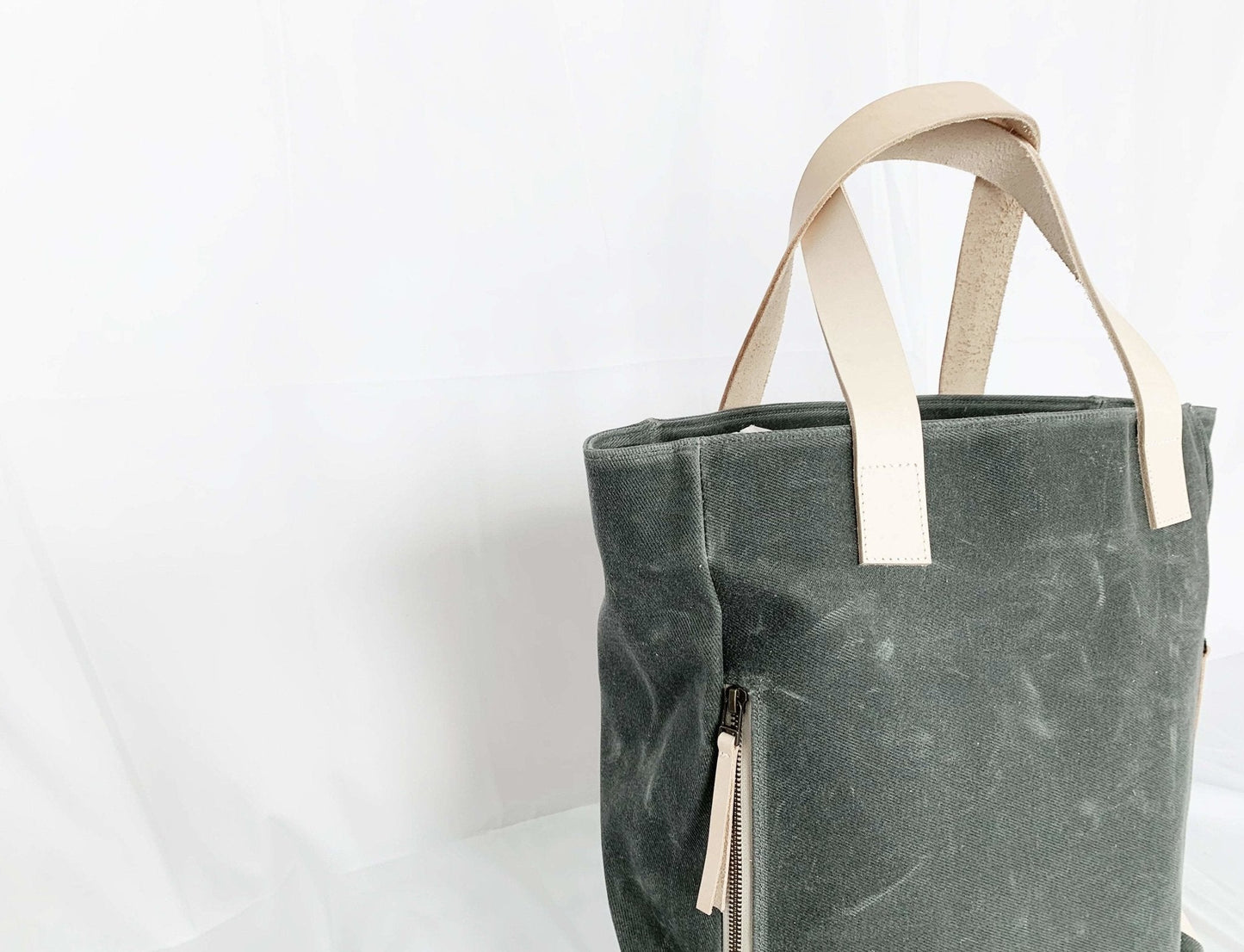 Charcoal Grey Wax Canvas Tote Bag - The Morning Person