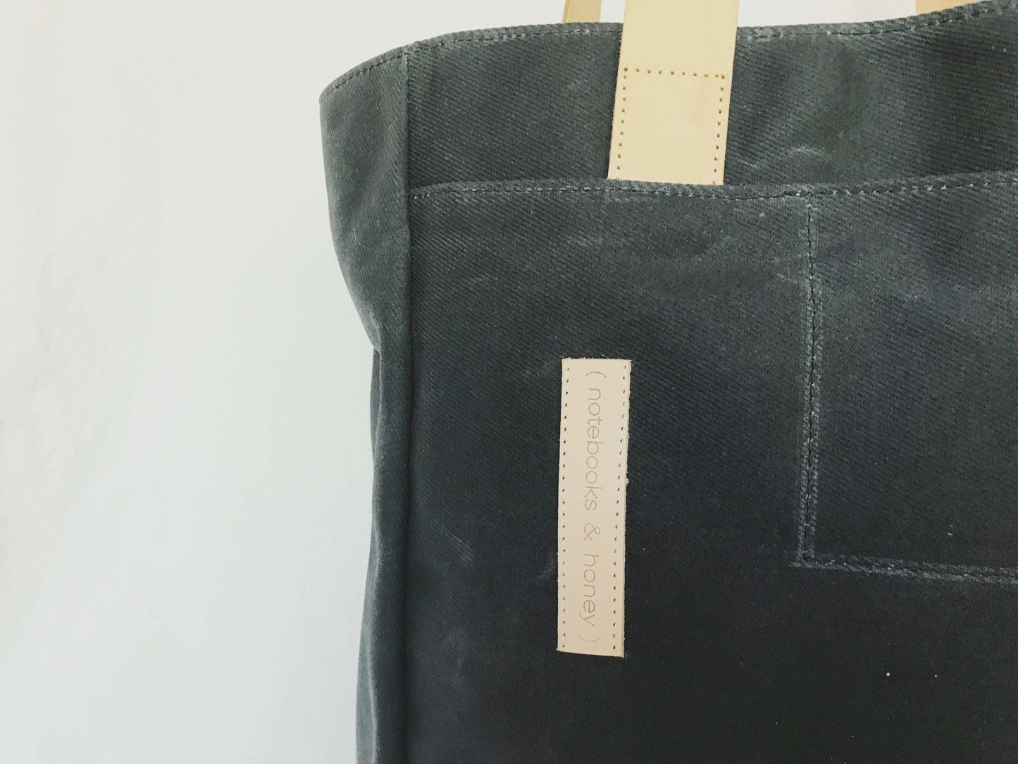 Charcoal Grey Wax Canvas Tote Bag - The Morning Person