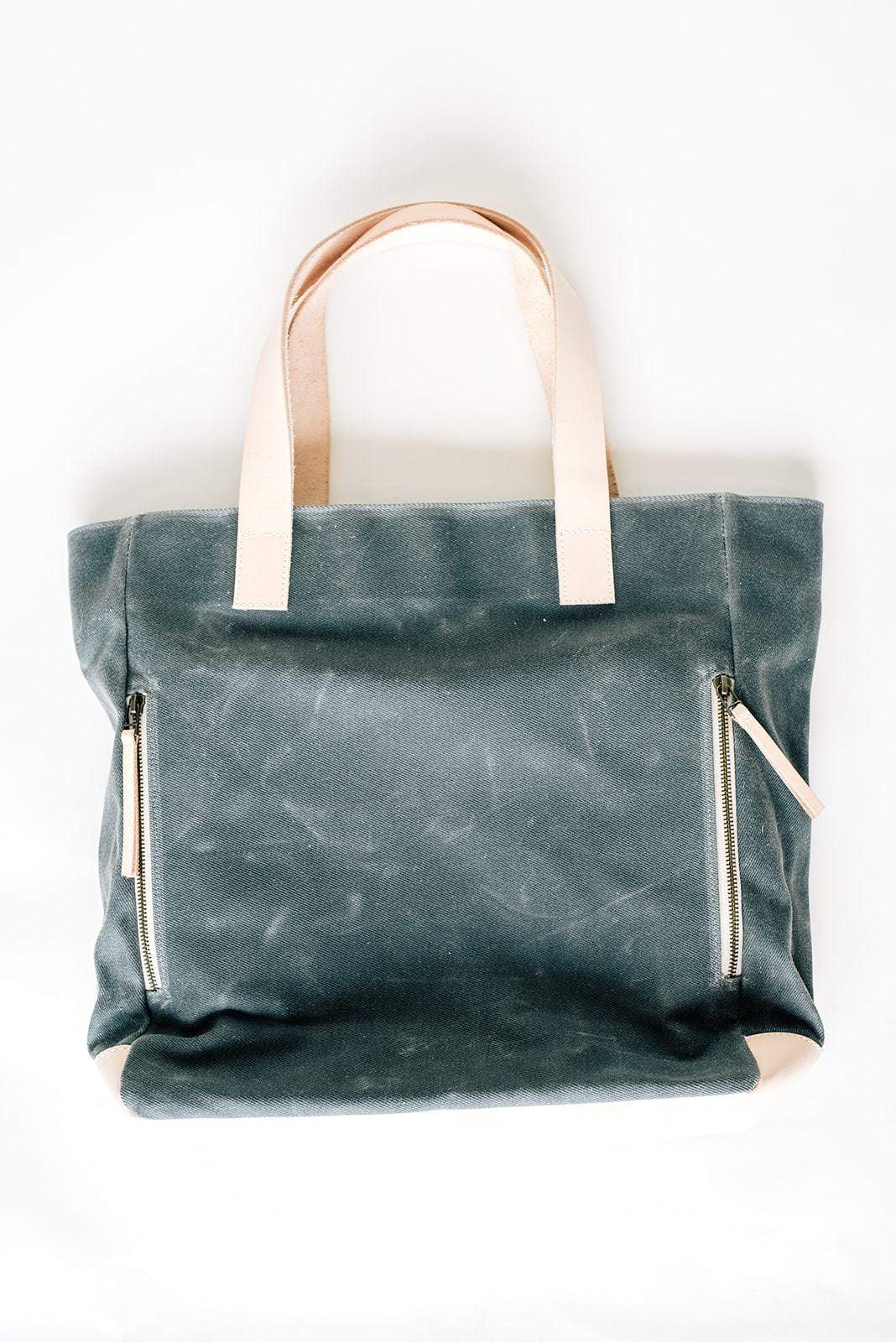 Charcoal Grey Wax Canvas Tote Bag - The Morning Person