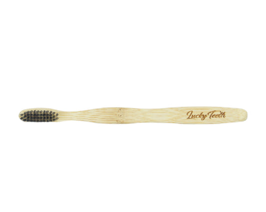 Bamboo Toothbrush With Charcoal Bristles - Soft Bristles, BPA and Phthalates Free