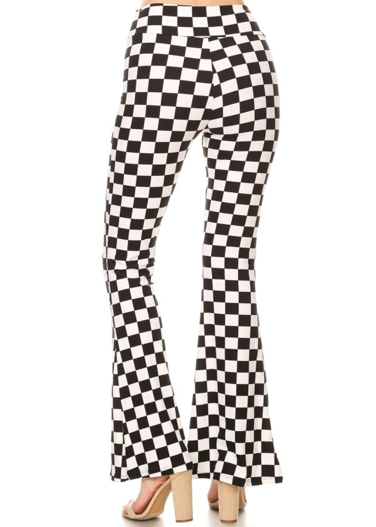 Checkered Bell Bottom Pants Plaid Flare Pants - Concordia Style Boutique
