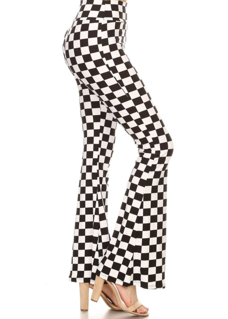 Checkered Bell Bottom Pants Plaid Flare Pants - Concordia Style Boutique