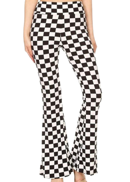 Checkered Bell Bottom Pants Plaid Flare Pants - Concordia Style Boutique