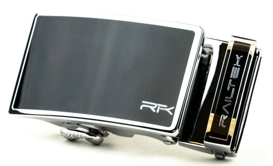 Chrome Black Railtek™ Belt Buckle - Concordia Style Boutique