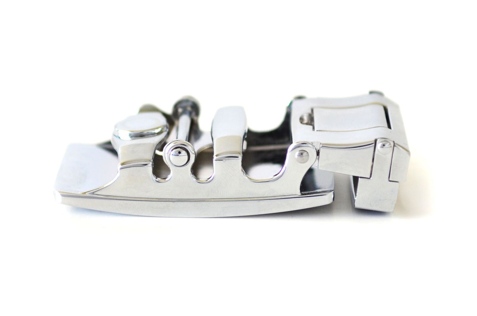 Chrome Dark Brown Railtek™ Belt Buckle - Concordia Style Boutique