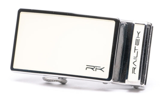 Chrome White Railtek™ Belt Buckle - Concordia Style Boutique
