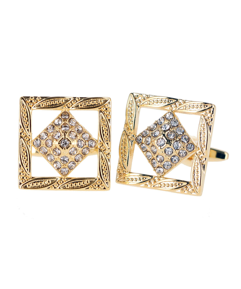 Vittorio Vico Gold Iced Wedding Cufflinks in Gift Box: CL100x Series