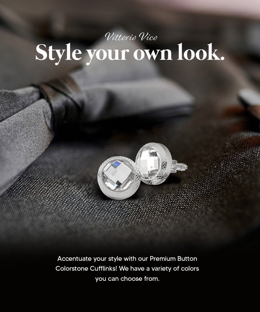 Vittorio Vico Button Colorstone Cufflinks: CL18XX Series - Concordia Style Boutique