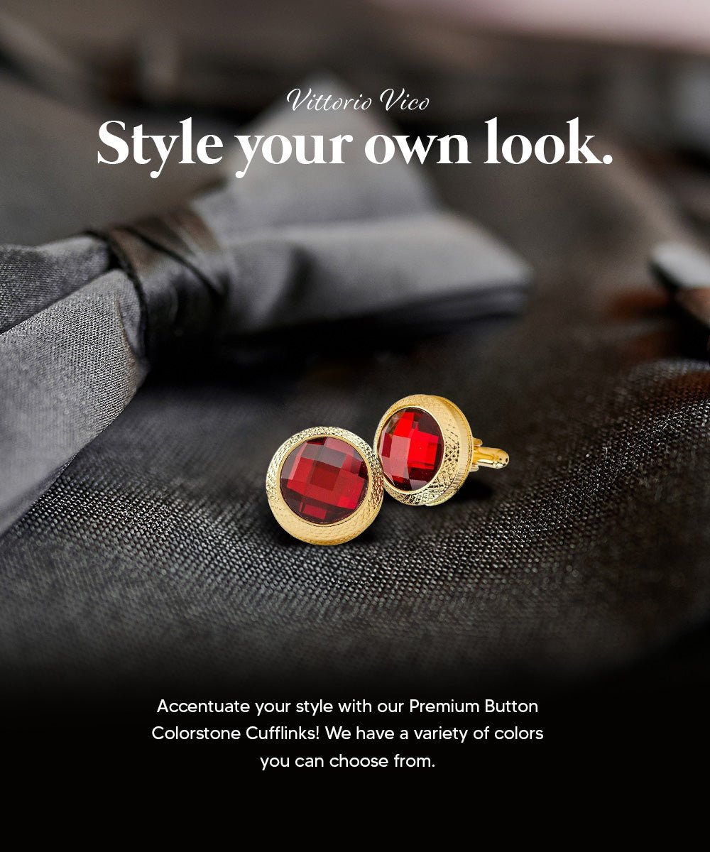 Vittorio Vico Button Colorstone Cufflinks: CL18XX Series - Concordia Style Boutique