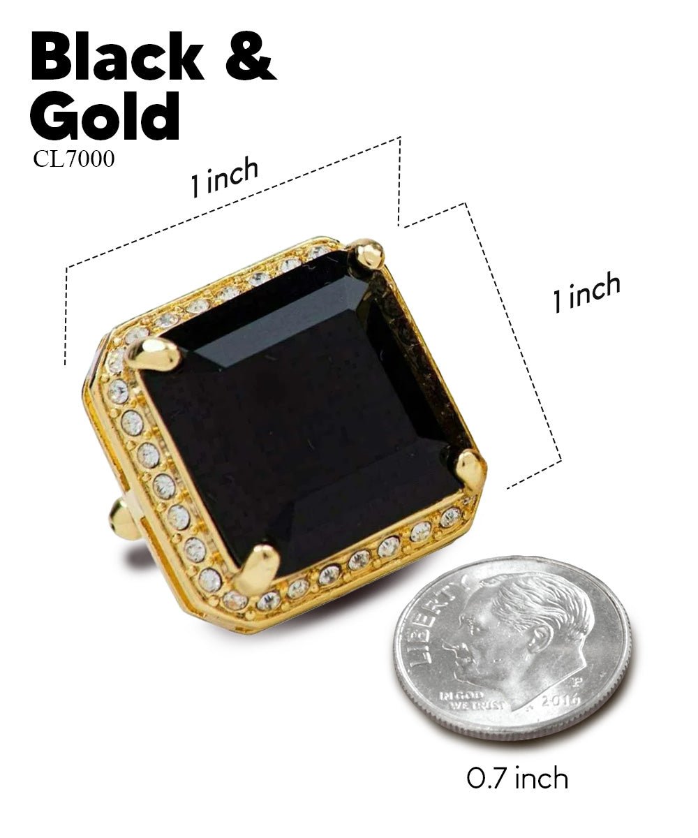 Vittorio Vico Large Big Square Crystal Colorstone Cufflinks: CL 70XX Series - Concordia Style Boutique