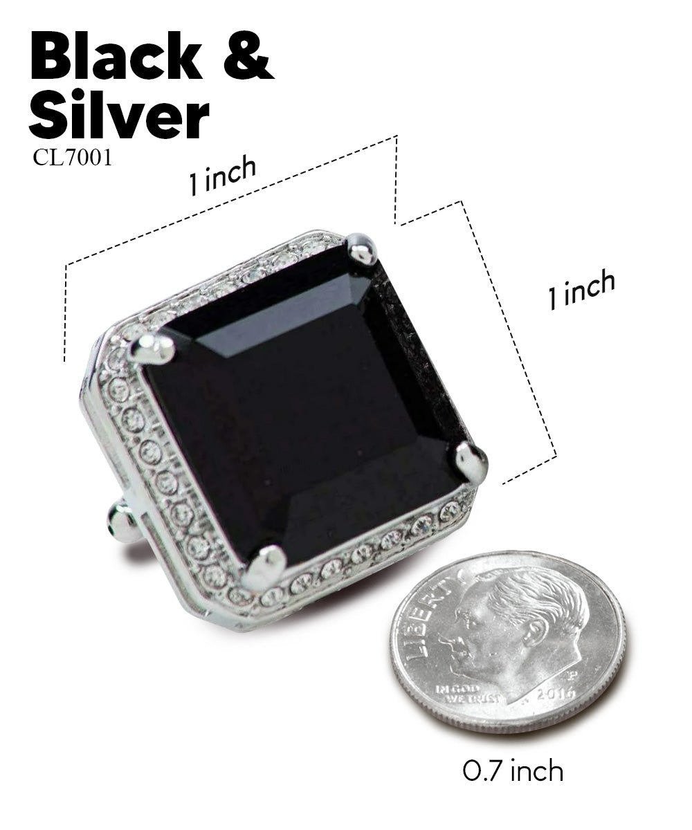 Vittorio Vico Large Big Square Crystal Colorstone Cufflinks: CL 70XX Series - Concordia Style Boutique