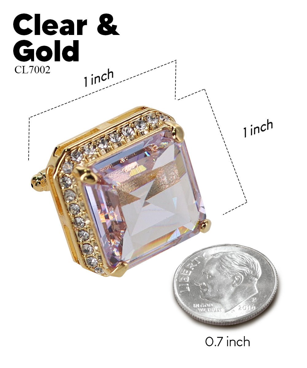 Vittorio Vico Large Big Square Crystal Colorstone Cufflinks: CL 70XX Series - Concordia Style Boutique