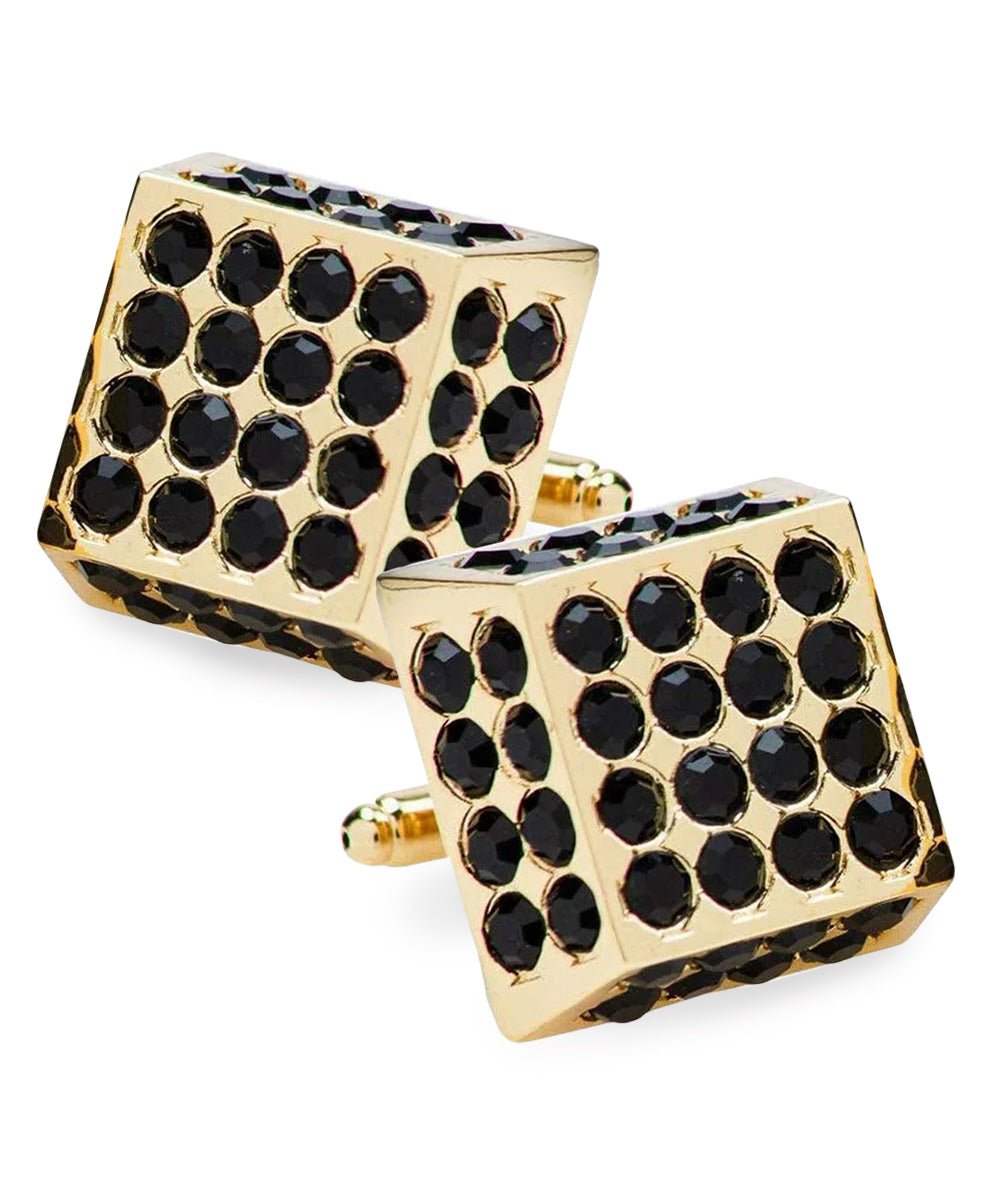Vittorio Vico Men's Large Square Studded Colored Crystal Cufflinks: CL76XX Series - Concordia Style Boutique