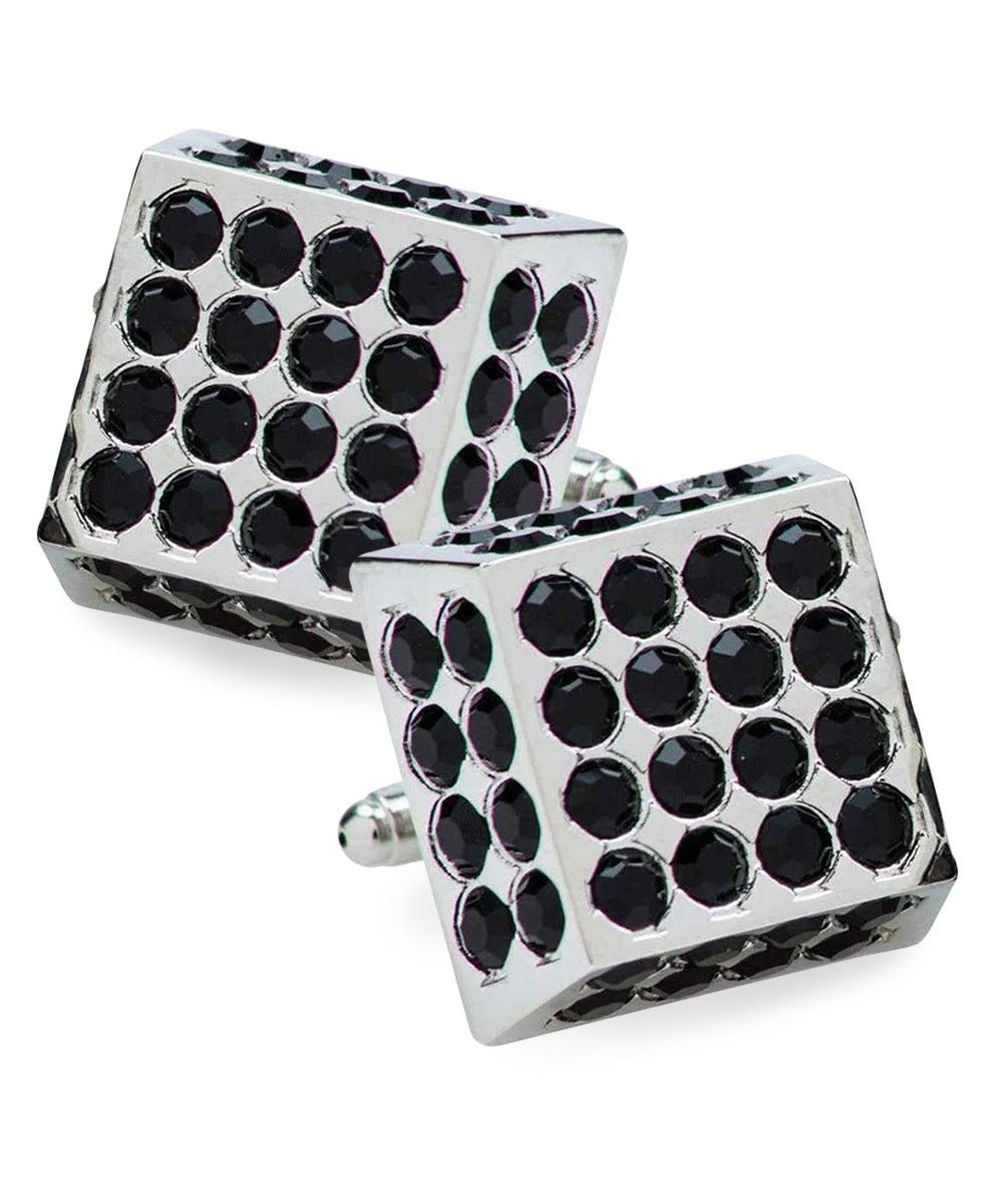 Vittorio Vico Men's Large Square Studded Colored Crystal Cufflinks: CL76XX Series - Concordia Style Boutique