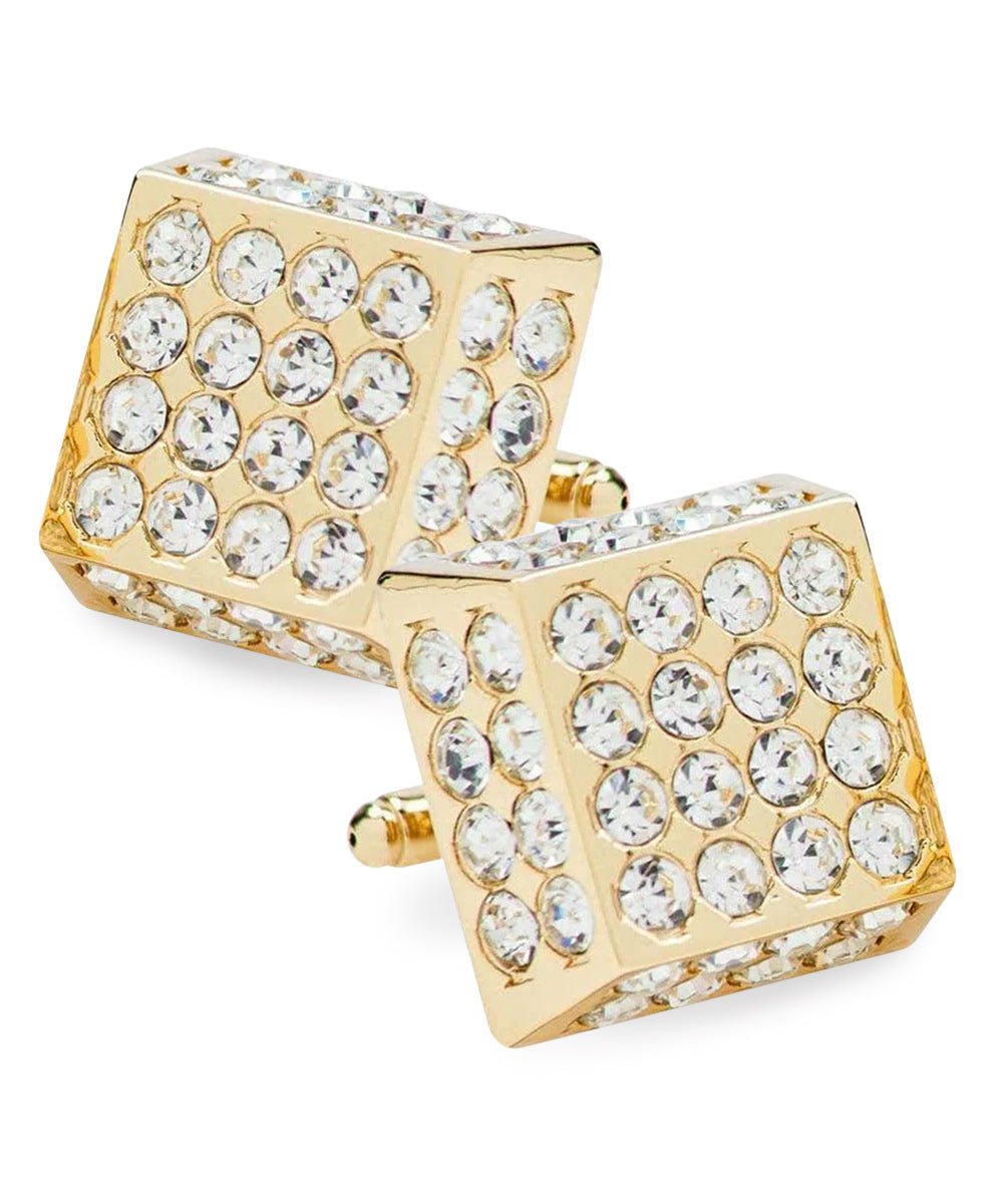 Vittorio Vico Men's Large Square Studded Colored Crystal Cufflinks: CL76XX Series - Concordia Style Boutique