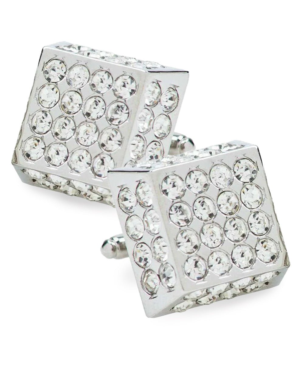 Vittorio Vico Men's Large Square Studded Colored Crystal Cufflinks: CL76XX Series - Concordia Style Boutique