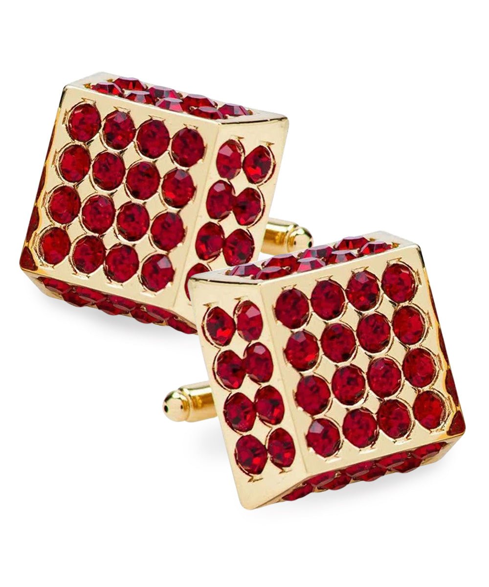 Vittorio Vico Men's Large Square Studded Colored Crystal Cufflinks: CL76XX Series - Concordia Style Boutique
