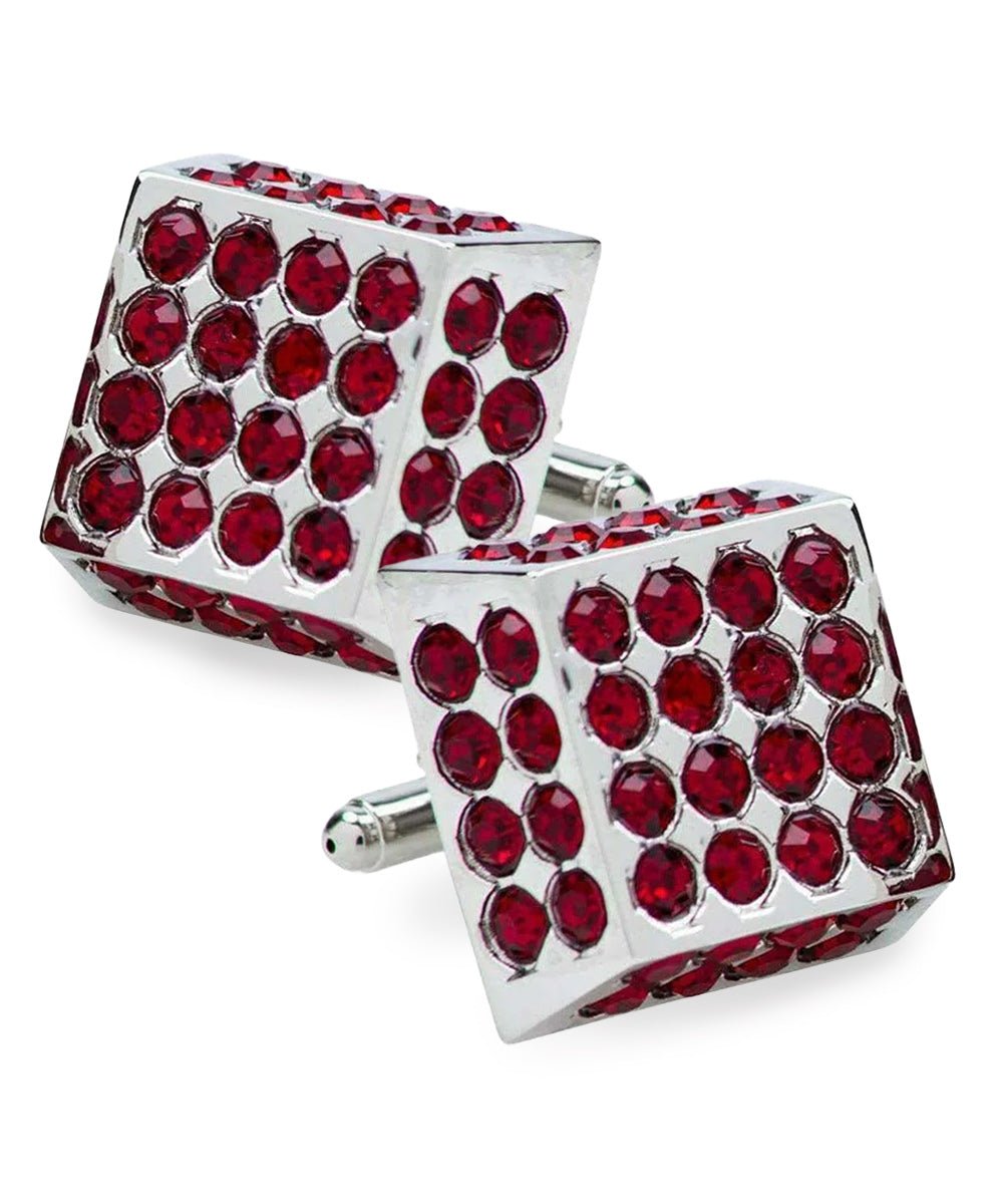 Vittorio Vico Men's Large Square Studded Colored Crystal Cufflinks: CL76XX Series - Concordia Style Boutique