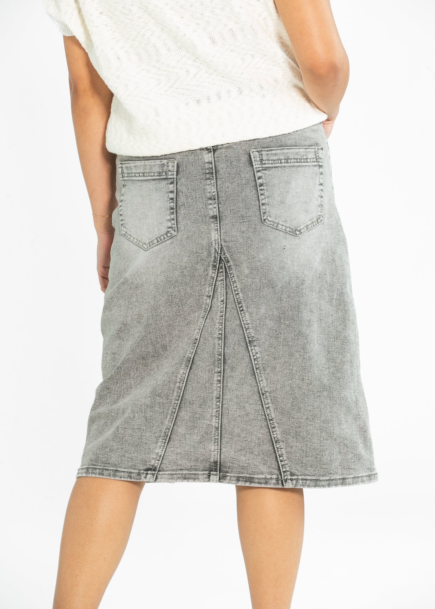 Claire A-line Denim Midi Skirt - Concordia Style Boutique