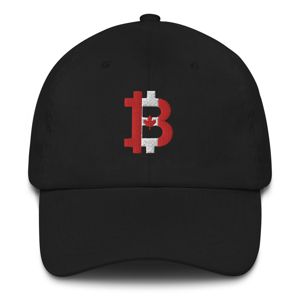 Canadian Flag Bitcoin B Dad Hat - Concordia Style Boutique