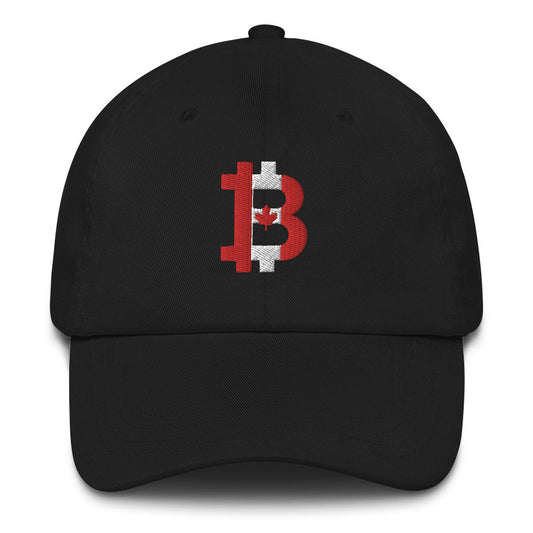 Canadian Flag Bitcoin B Dad Hat - Concordia Style Boutique
