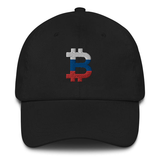 Russian Flag Bitcoin B Dad Hat - Concordia Style Boutique