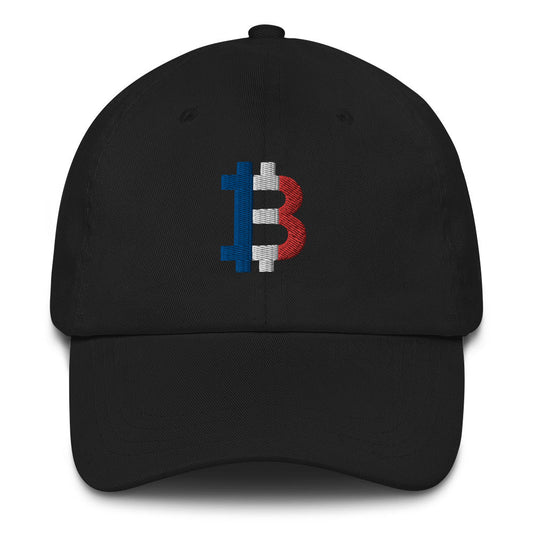 French Flag Bitcoin B Dad Hat - Concordia Style Boutique